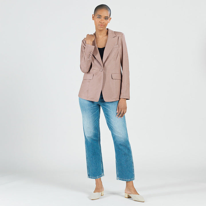 Liquid Leather&trade; Signature Pocket Blazer - Taupe
