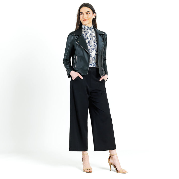 Liquid Leather&trade; Sheen Moto Zip Jacket - Black