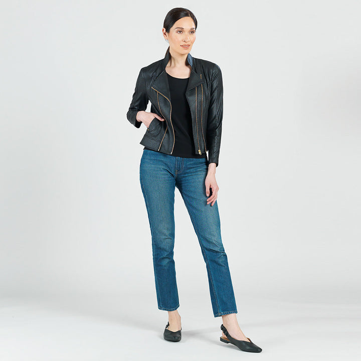 Liquid Leather&trade; Double Zip Pocket Jacket - Black