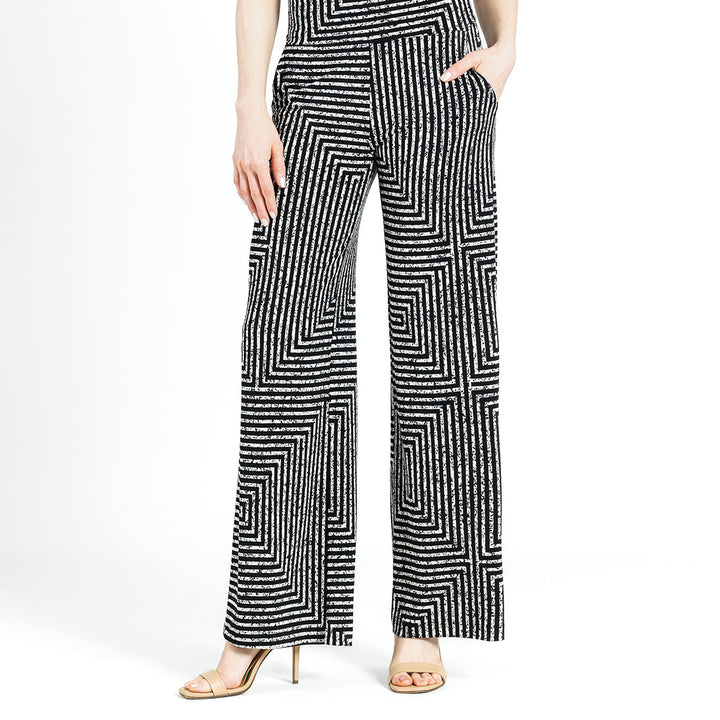 Wide Leg Pocket Pant - Geometric Stripe - Final Sale!