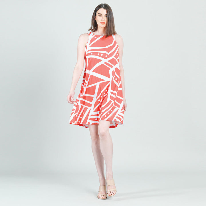 Jewel Neck Swing Dress - Stripes+Dots - Final Sale!