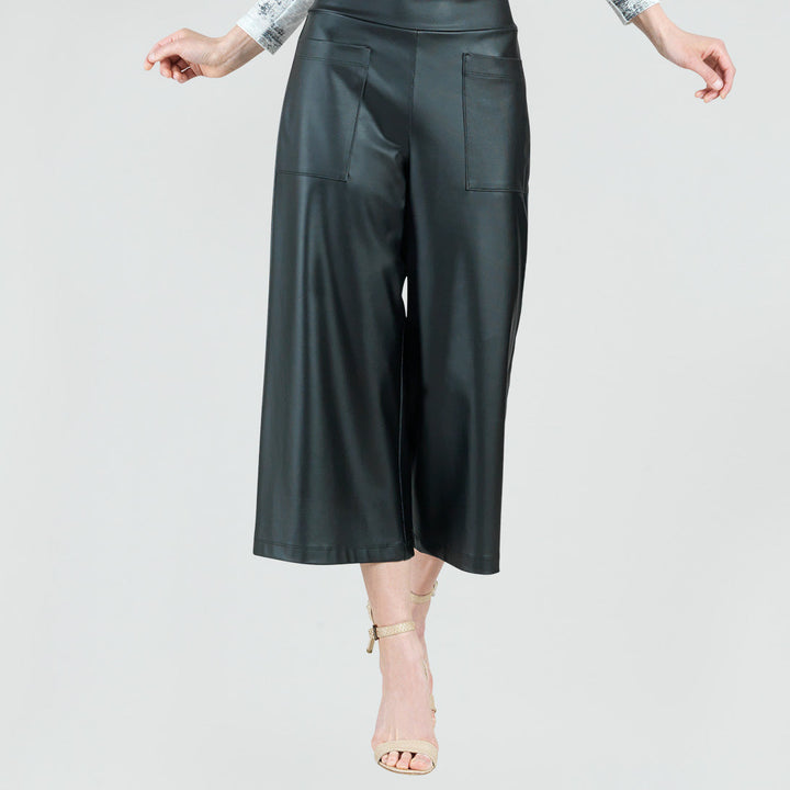 Liquid Leather&trade; - Front Pocket Gaucho Pant - Black