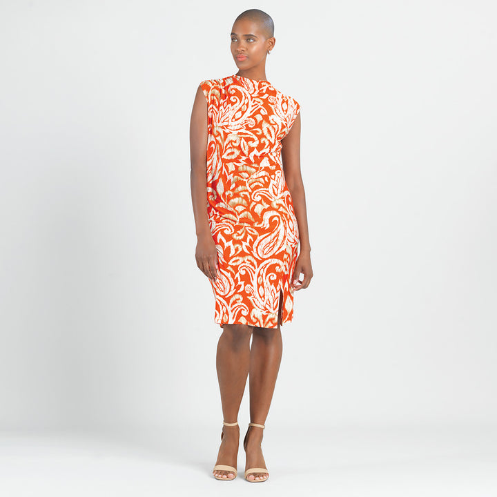 Butter Knit - Side Slit Midi Dress - Paisley Lotus